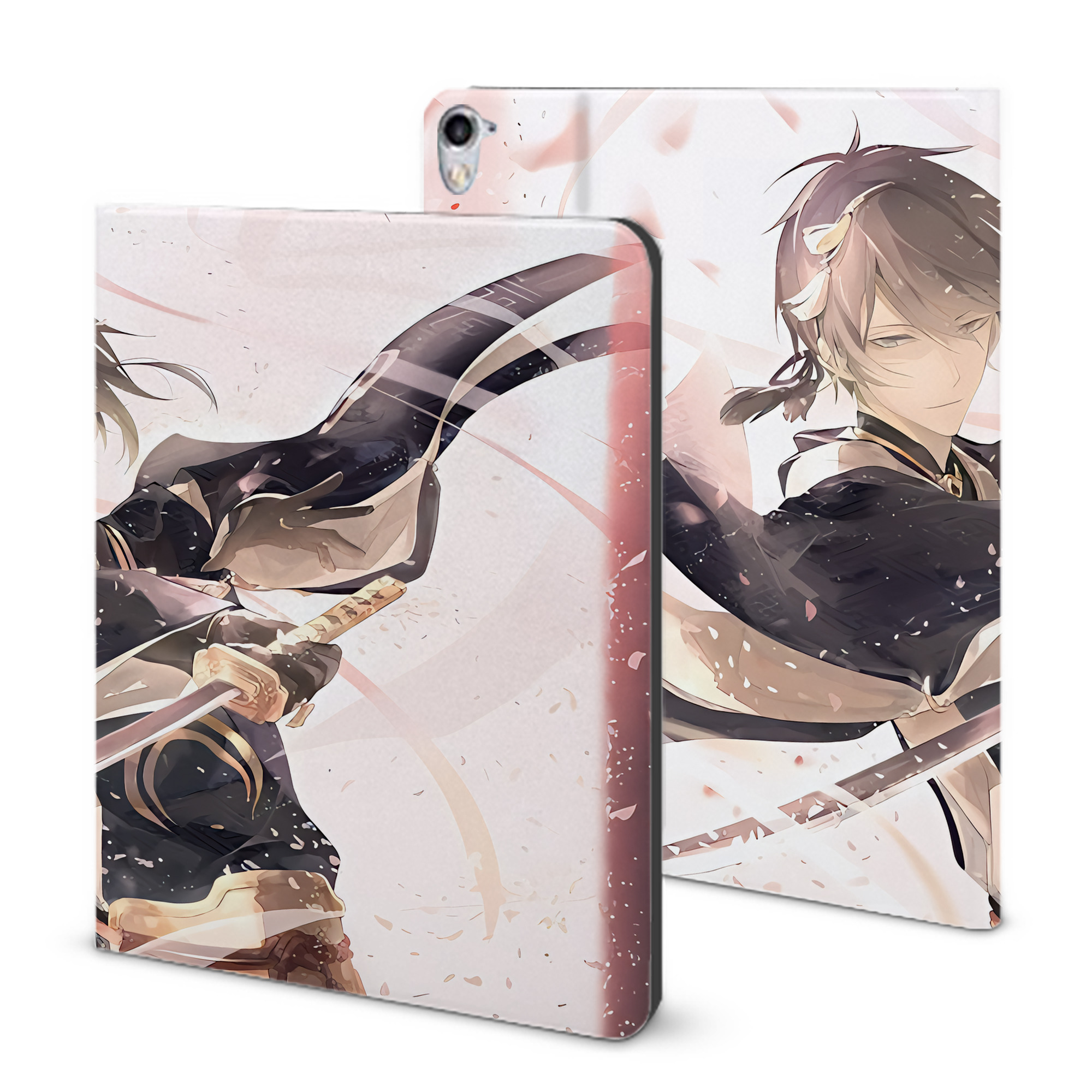 （画像用） 刀剣乱舞 Touken Ranbu IPad ケース ブック型 PUレザー TPU 耐衝撃 軽量 薄型 ペン収納なし 全面保護 IPad 各モデル対応